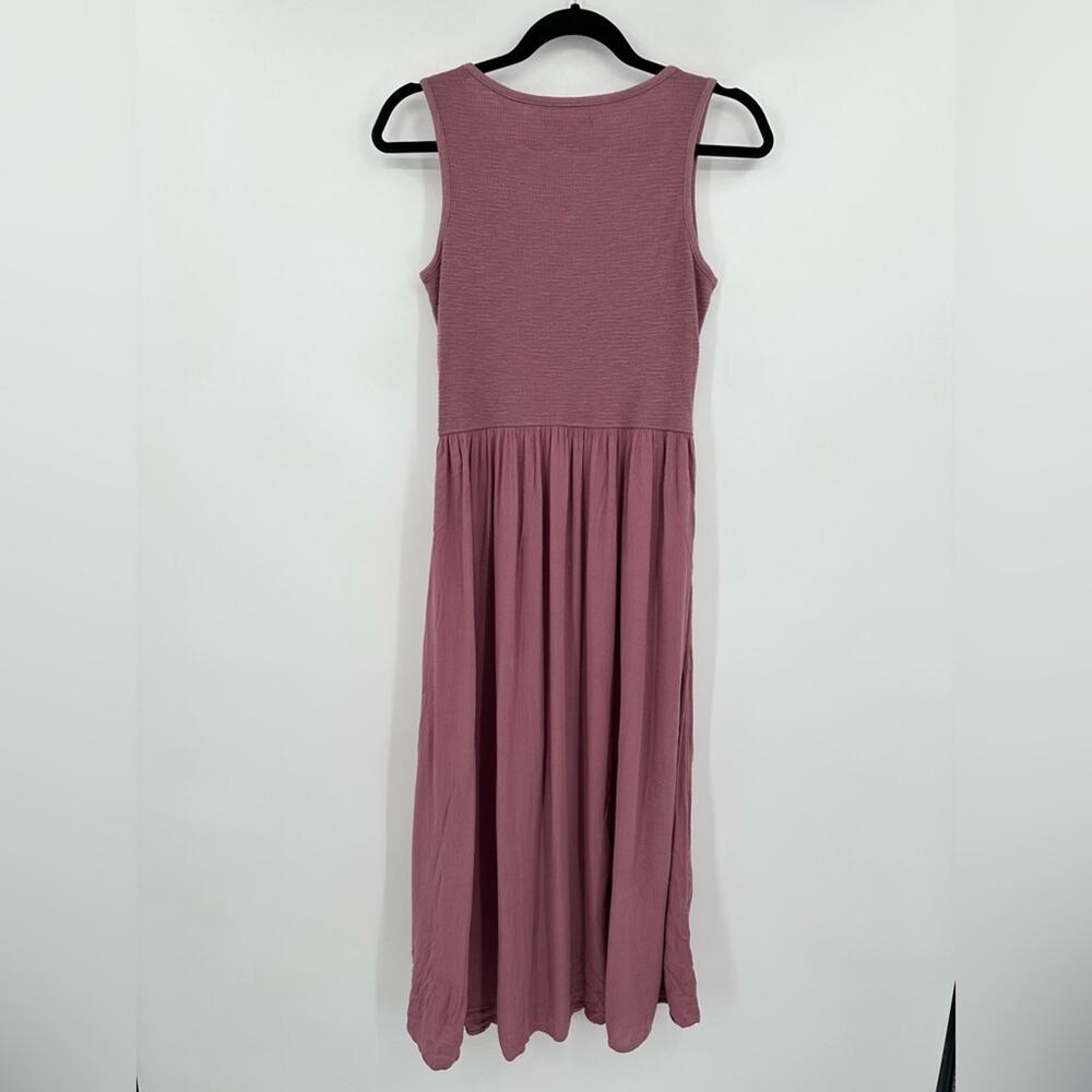 FRYE | Easy Button Down Midi Dress In Dusty Mauve Size Extra Small - Picture 3 of 7